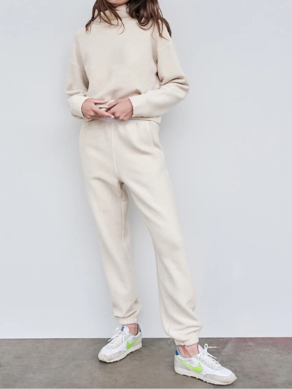 Stateside Rib Johgers in Cream size XS